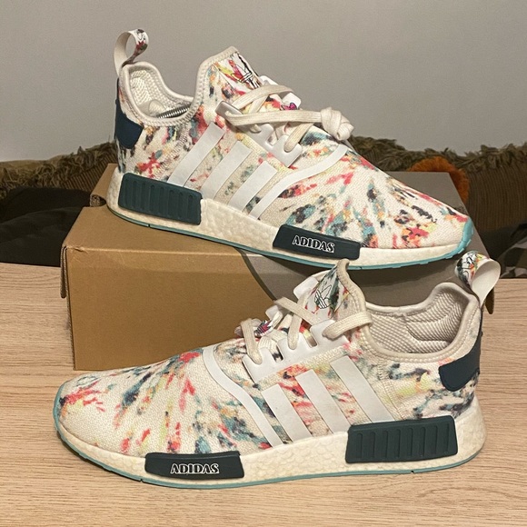 adidas Originals NMD_R1 BOOST Watercolor White Blue Pink Shoes